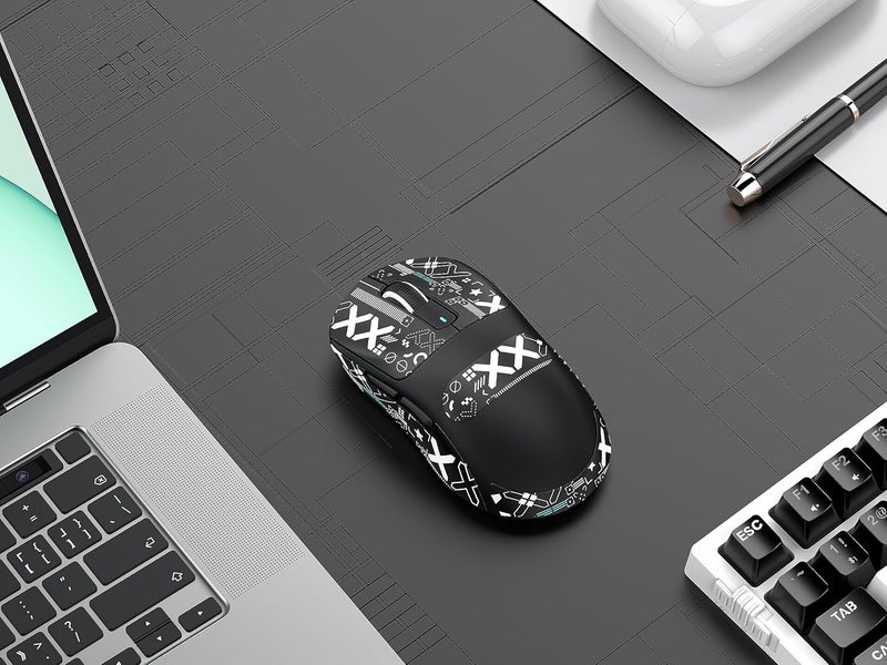 MANBASNAKE Mouse Anti Slip Grip Tape, Pre-Cut Universal Griptape for Superlight Wireless Gaming Mouse Skins, Sweat Resistant, Elastics Refined Side Grips, Easy to Apply, Ultra-thin 0.5mm (0.02in) - Black - Image 3